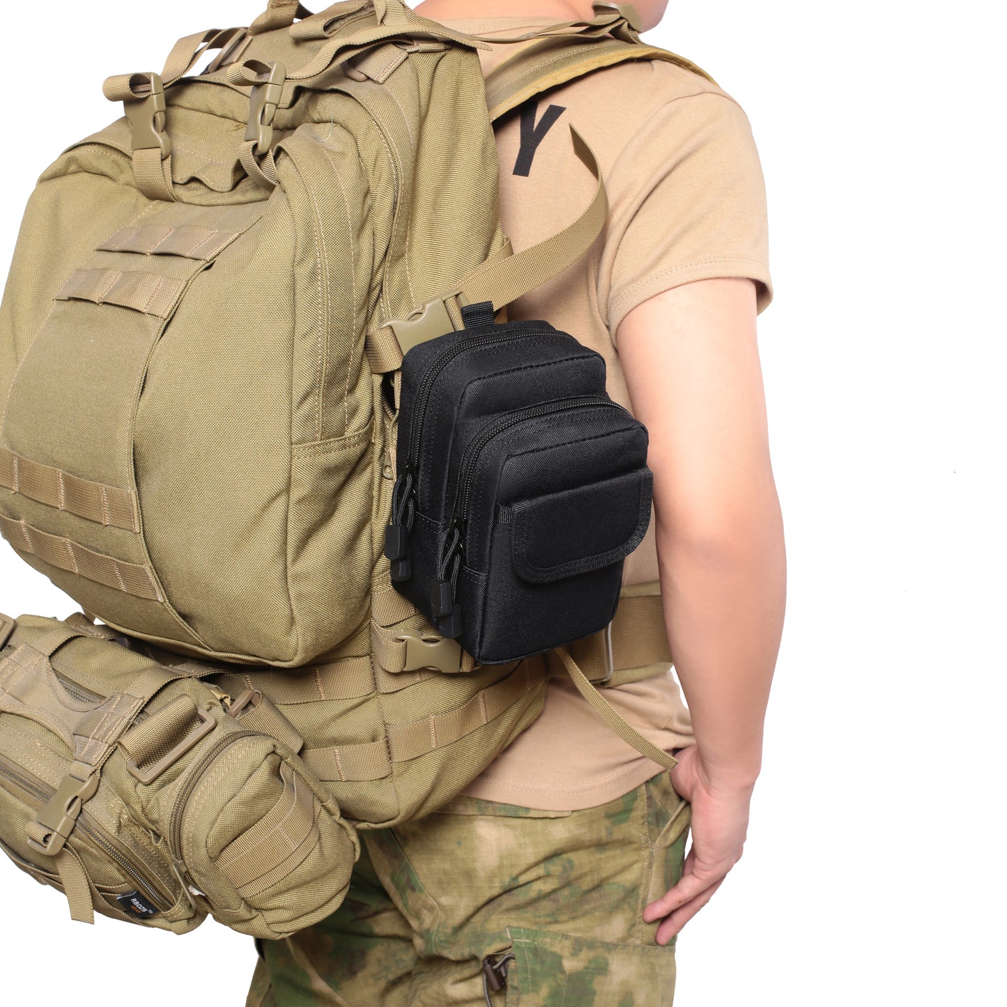 BAOTAC Tactical Multipurpose Pouch Versatile Molle Mobile Phone Pouch EDC Gadget Slim Utility Waist Bag