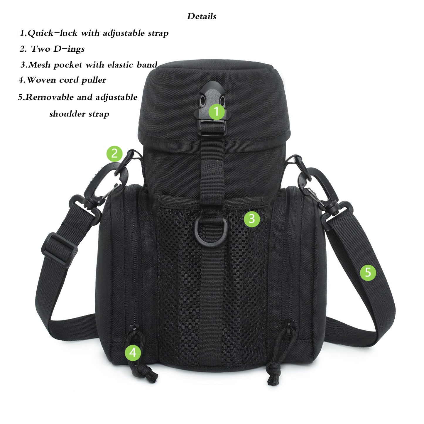 BAOTAC Tactical Molle Pouch EDC Multipurpose Pouch ,Water Bottle Pouch with Cap Cover