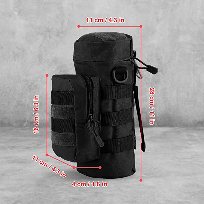 BAOTAC MOLLE Water Bottle Holder Metal Hook for Backpacking Tactical Bottle Pouch Carrier for Travel Hiking Cycling trekking school etc.