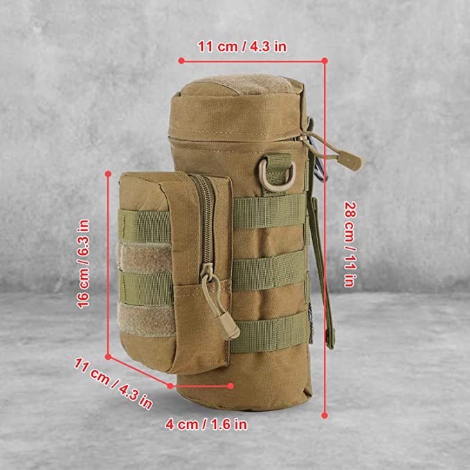 BAOTAC MOLLE Water Bottle Holder Metal Hook for Backpacking Tactical Bottle Pouch Carrier for Travel Hiking Cycling trekking school etc.