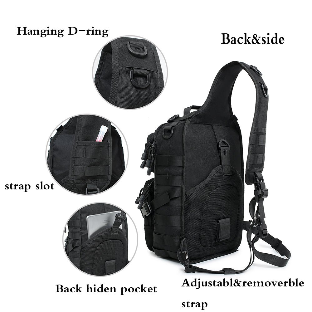 tactische borsttas, militaire schoudertas, borst sling pack, Molle tactische borsttas, militaire schoudertas, borst sling pack, Molle