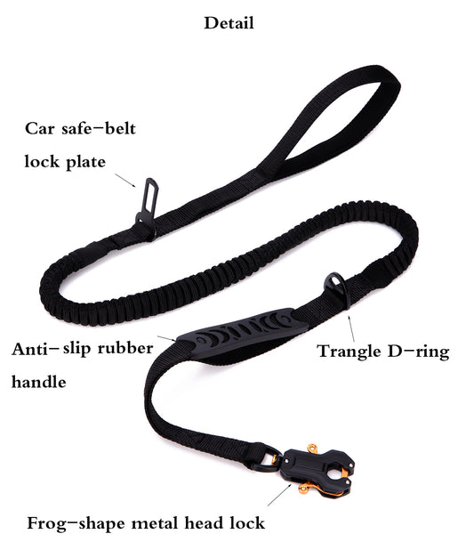 BAOTAC Tactical Dog Leash, Bungee Dog Training Leash with Shock Absorption, Pet Dog Leash with Control Handles