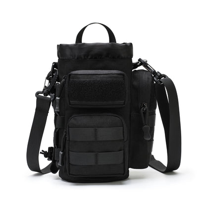 MOLLE Water Bottle Holder with Shoulder&Strap Large Capacity, Multi-Functional Daily Use  Universal Tool Pouch for Hiking,Biking,Fishing or Others Outdoors Sports