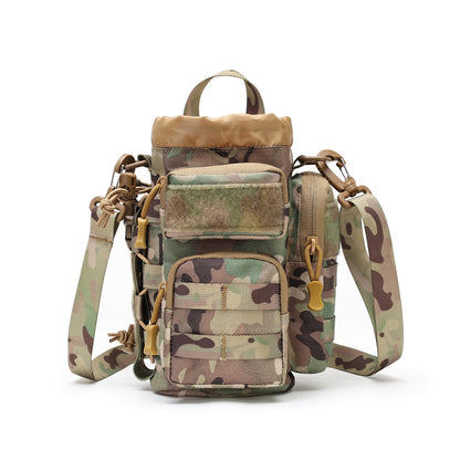 MOLLE Water Bottle Holder with Shoulder&Strap Large Capacity, Multi-Functional Daily Use  Universal Tool Pouch for Hiking,Biking,Fishing or Others Outdoors Sports