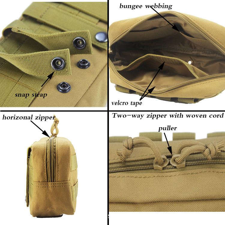 BAOTAC 9 inch Tactical Molle  Rectangular Zippered EDC Waist Pouch