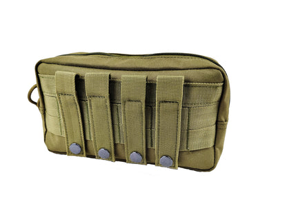 BAOTAC 9 Inches Tactical Molle  Rectangular Zipper EDC Waist Pouch with Velcro Tape