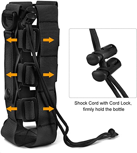BAOTAC Molle Water Bottle Pouch Minimalist Adjustable Straps Tactical Water Bottle Holder Kettle Pouch Belt Bottle Carrier Bag for  Water Bottle