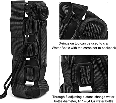 BAOTAC Molle Water Bottle Pouch Minimalist Adjustable Straps Tactical Water Bottle Holder Kettle Pouch Belt Bottle Carrier Bag for  Water Bottle
