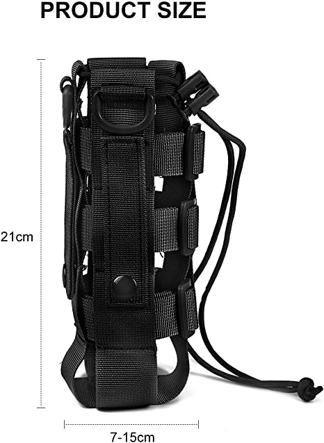 BAOTAC Molle Water Bottle Pouch Minimalist Adjustable Straps Tactical Water Bottle Holder Kettle Pouch Belt Bottle Carrier Bag for  Water Bottle