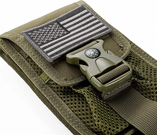 BAOTAC Tactical Molle EDC Cellphone Pouch with Compass Holster Phone Case Molle Tool Pouch Universal Waist Bag