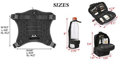 BAOTAC Tactical Dog Harness sets for Medium L and XL Dogs  with Handle, Service Dog Vest with Molle  Panels