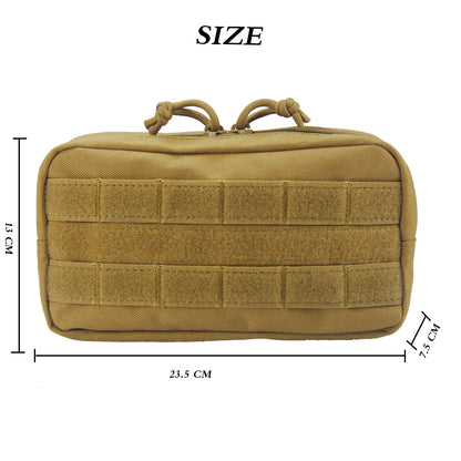 BAOTAC 9 Inches Tactical Molle  Rectangular Zipper EDC Waist Pouch with Velcro Tape
