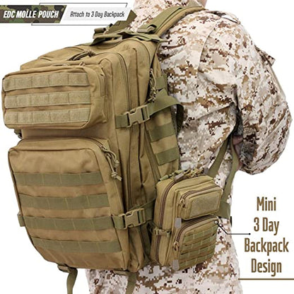 BAOTAC  Tactical Mini 3D Backpack Design  Molle Pouch, EDC Utility Tool Pouch, Tactical Phone Pouches, Admin Waist Pouches